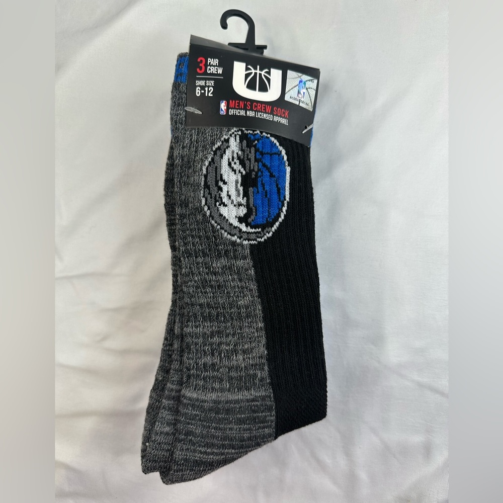 NBA Dallas Mavericks Mavs Men’s Crew Long Sports Socks 6-12 3pairs